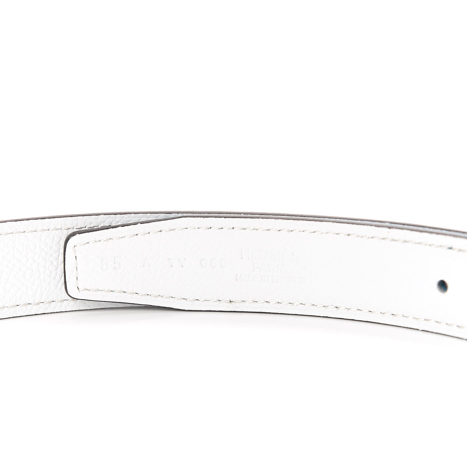Hermes Epsom Swift Lizard 24mm Mini Constance H Belt 85 Bleu Zanzibar White Sesame 7 of 8