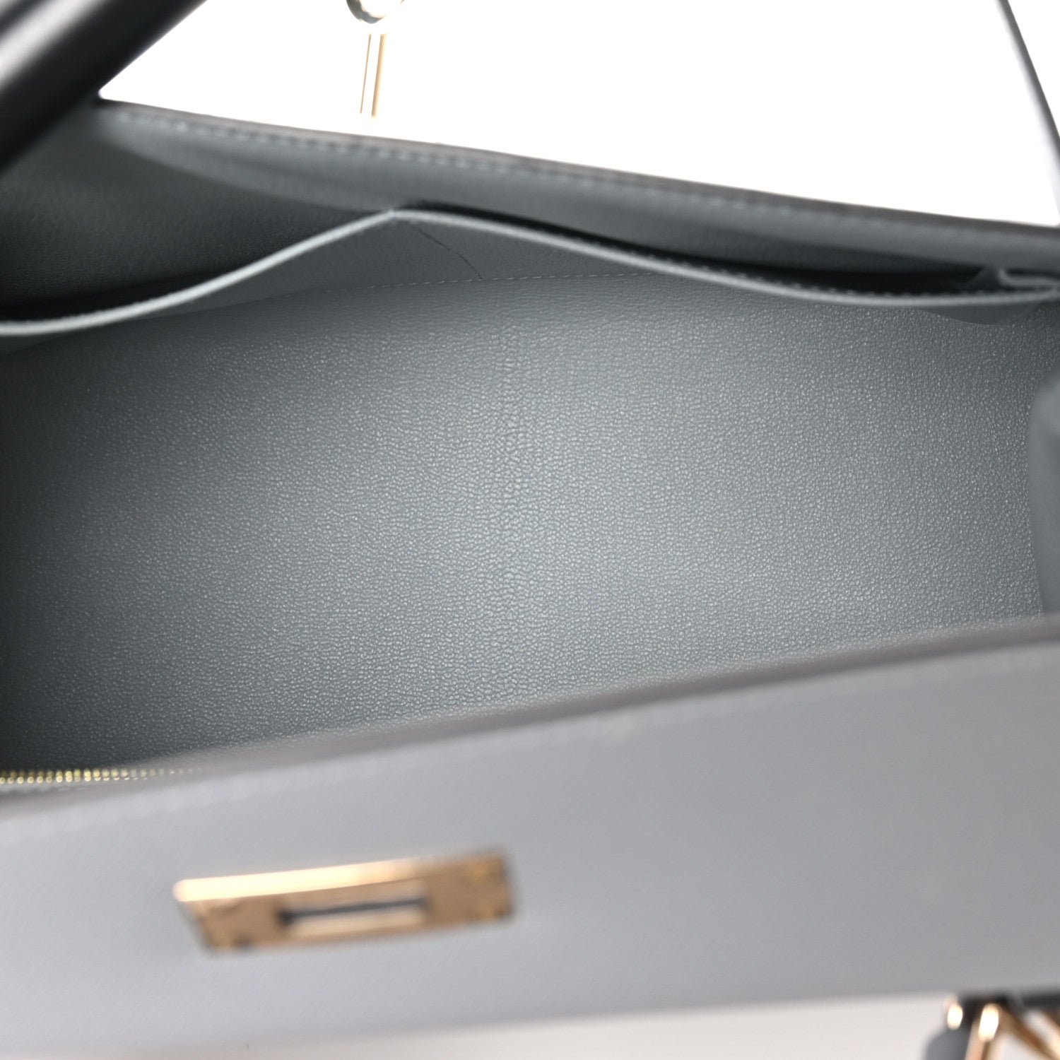 Hermes Madame Calfskin Kelly Sellier 28 Gris Pantin 5 of 11
