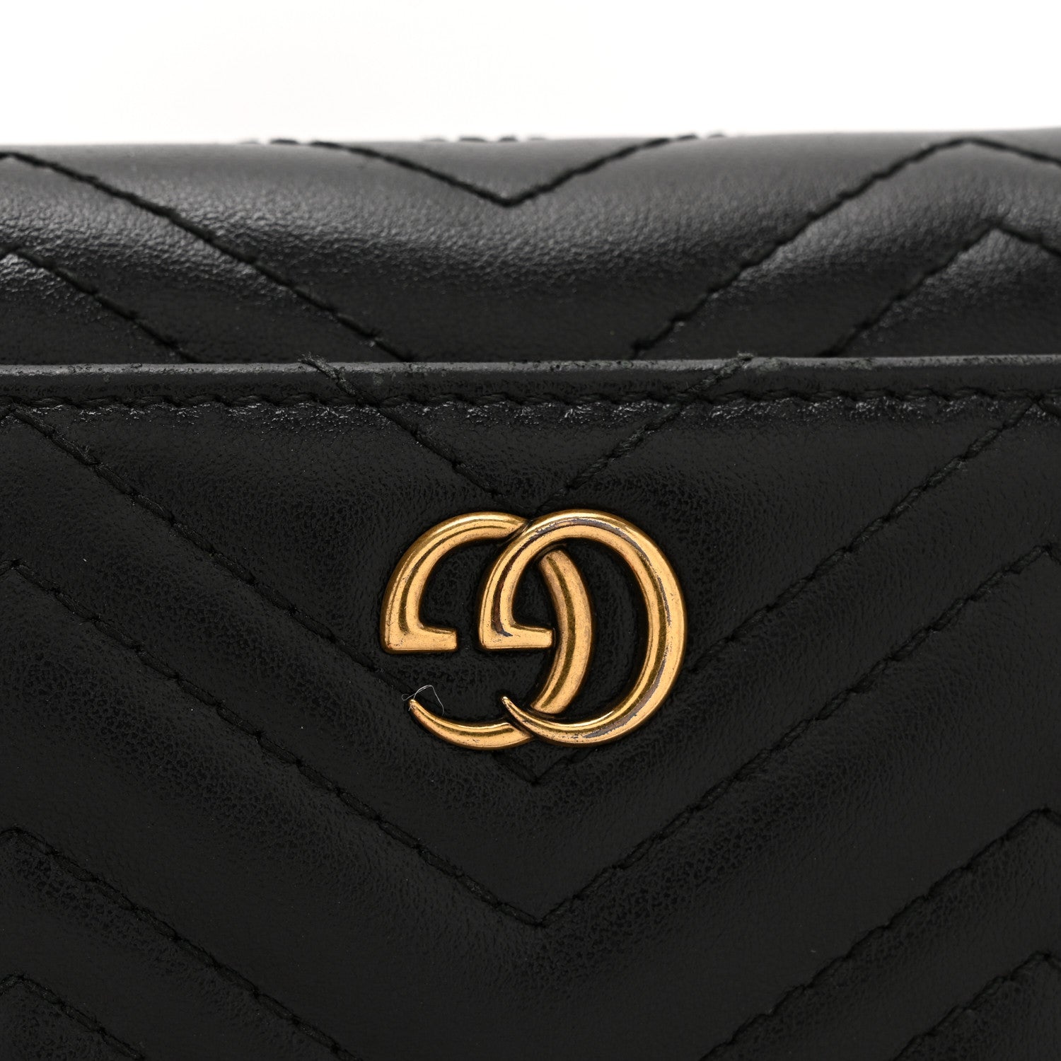 Gucci Calfskin Matelasse GG Marmont Medium Wallet Black 9 of 10
