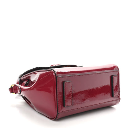 Versace Patent Calfskin Small La Medusa Top Handle Bag Claret 4 of 9