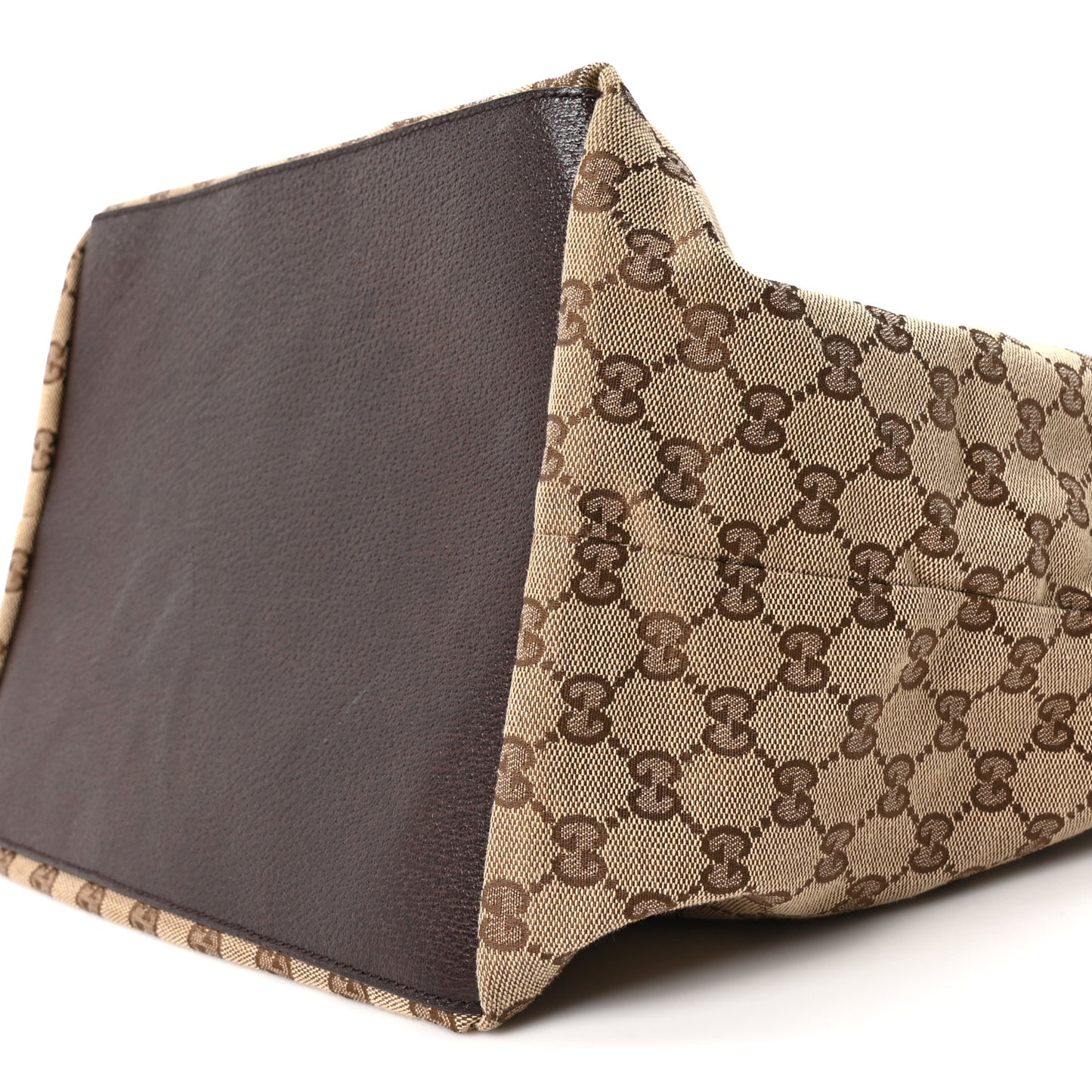 Monogram Large Web Handle Bucket Tote Dark Brown
