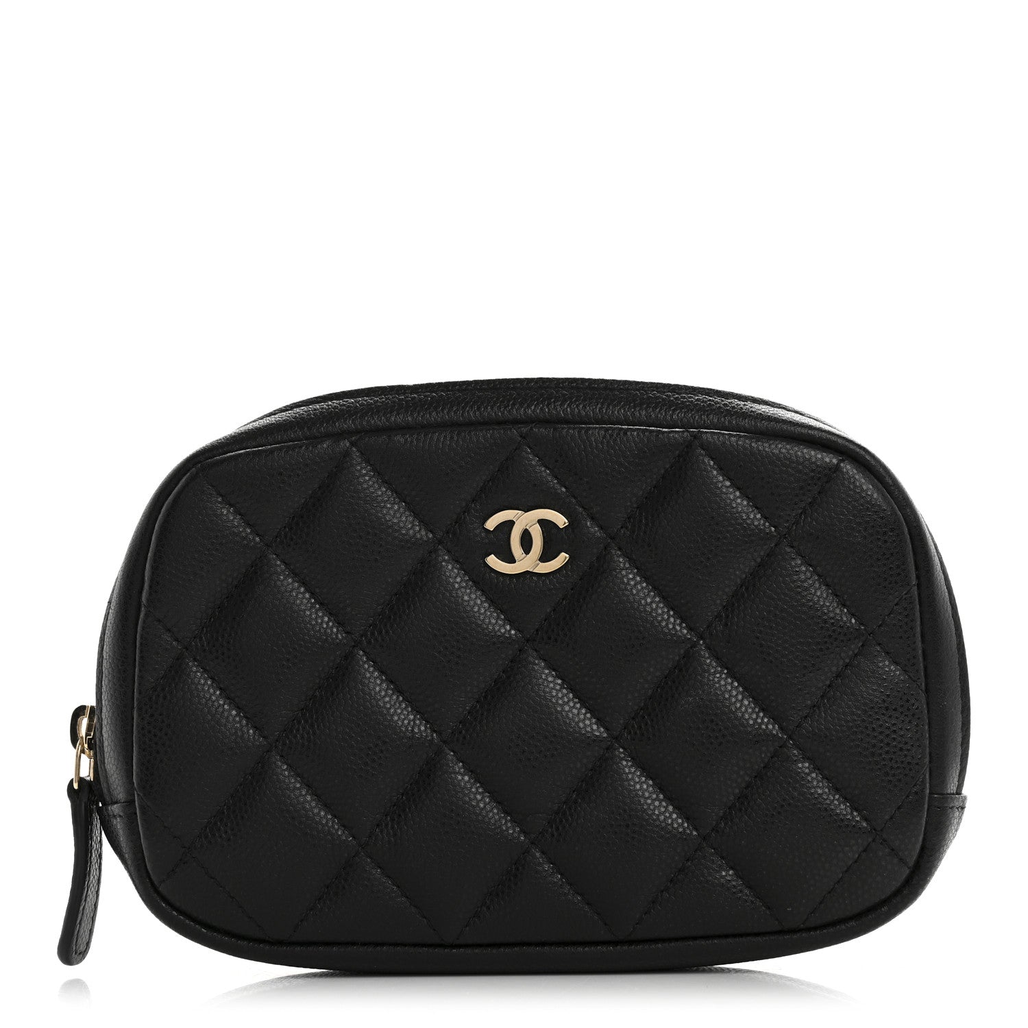 Chanel Caviar Quilted Small Curvy Pouch Cosmetic Case Black 1 of 8