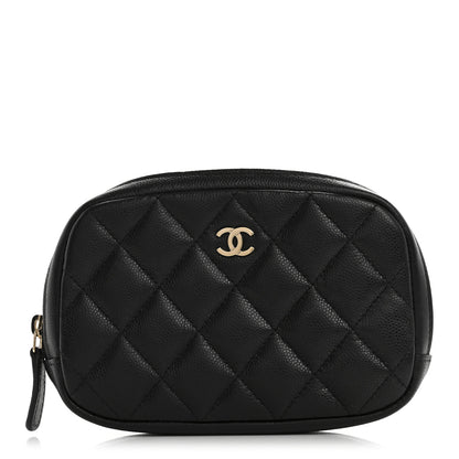 Chanel Caviar Quilted Small Curvy Pouch Cosmetic Case Black 1 of 8