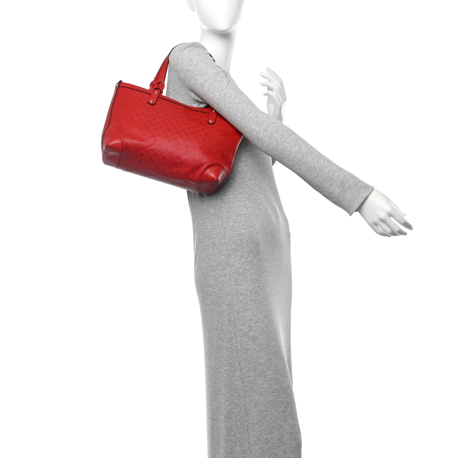 Gucci Diamante Calfskin Small Craft Tote Red 2 of 12