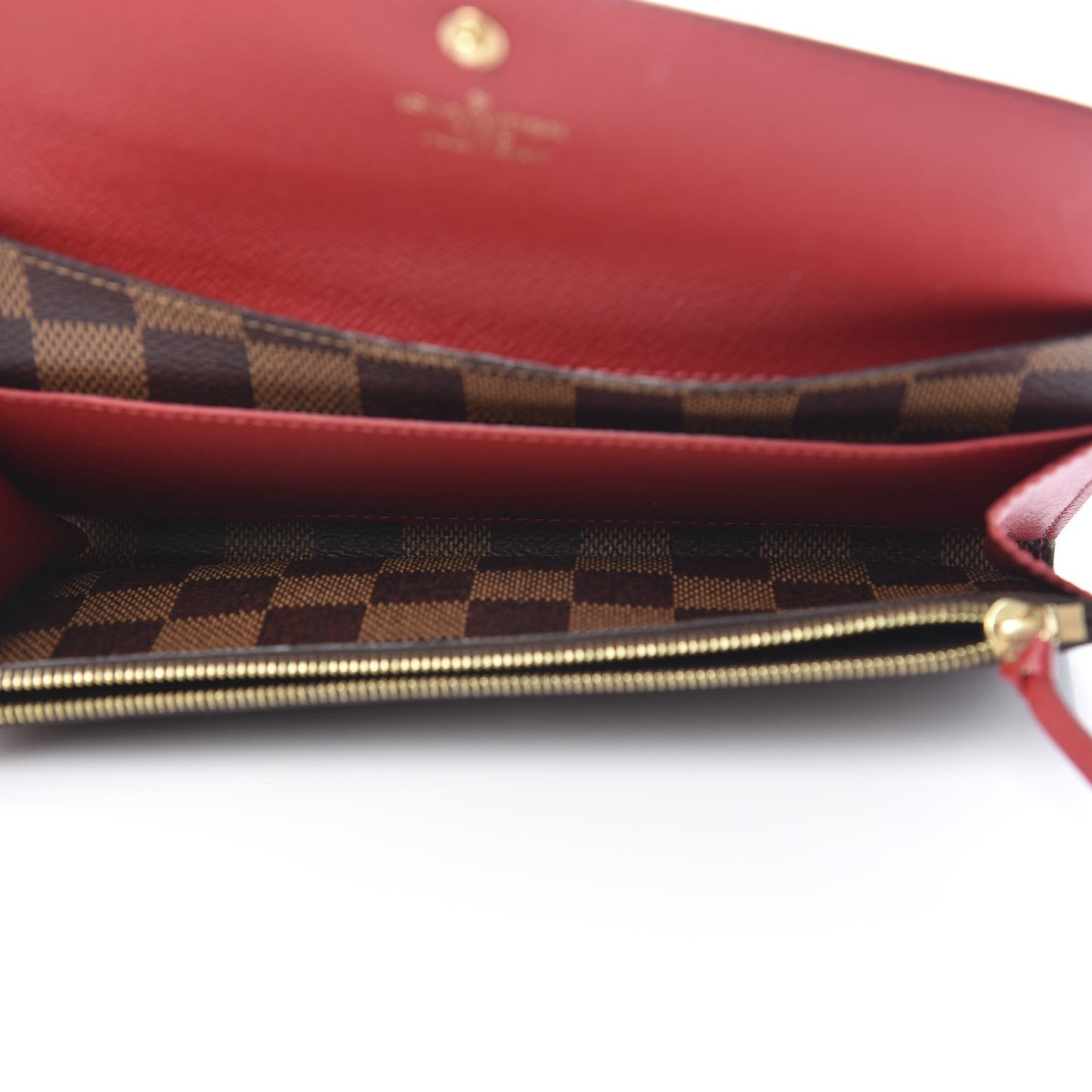 Damier Ebene Emilie Wallet Red