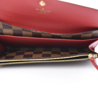 Louis Vuitton Damier Ebene Emilie Wallet Red 5 of 7