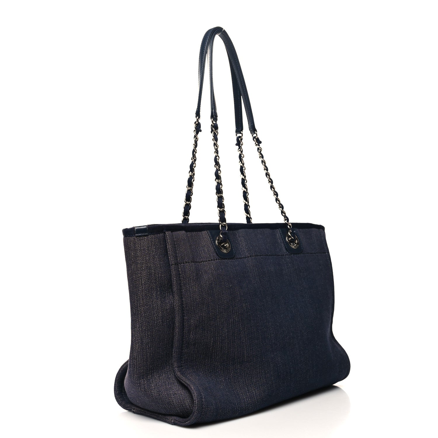 Chanel Denim Small Deauville Tote Dark Blue 3 of 12