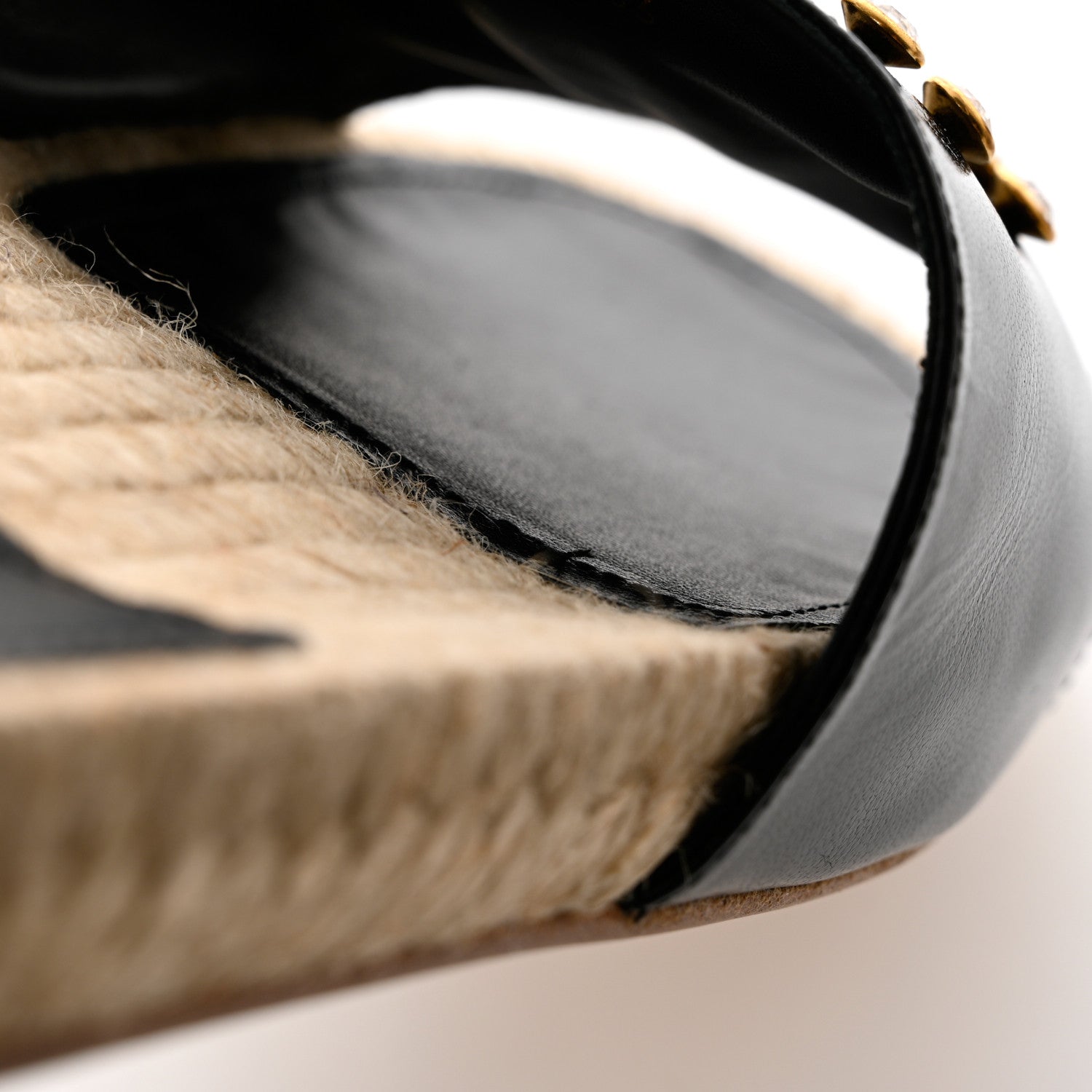 Chanel Patent Calfskin Crystal CC Espadrille Slip On Sandals 39 Black 11 of 11