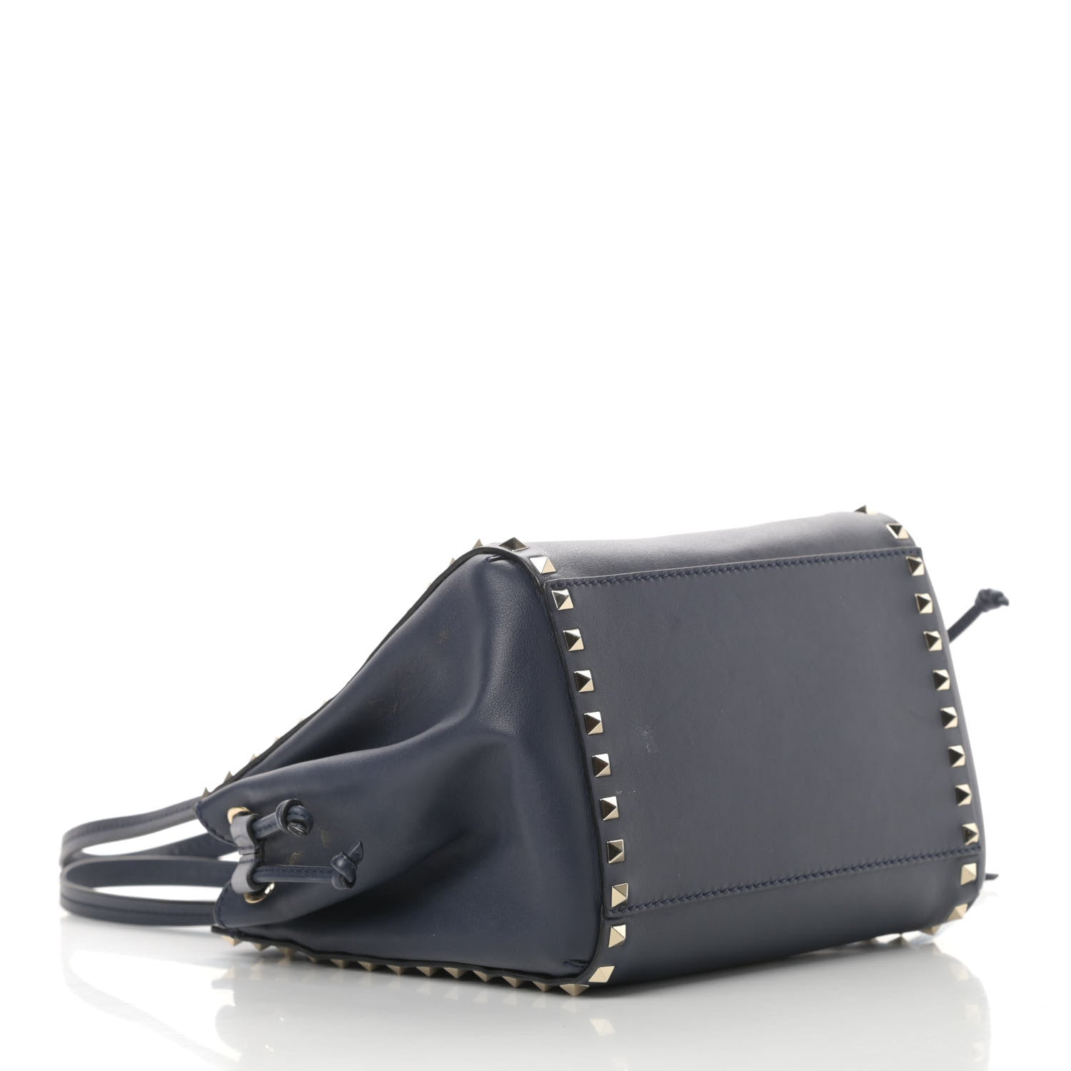 Valentino Garavani Calfskin Rockstud Double Handle Cinch Tote Marine 4 of 13