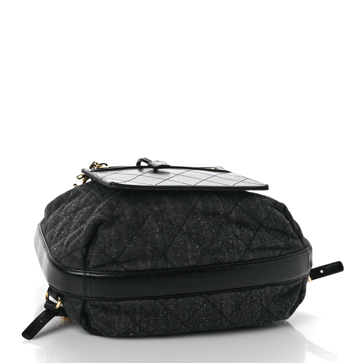 Chanel Denim Calfskin Quilted Backpack Dark Grey Black 4 of 10