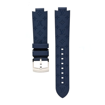 Louis Vuitton Rubber Monogram Tambour Watch Strap Navy 1 of 4