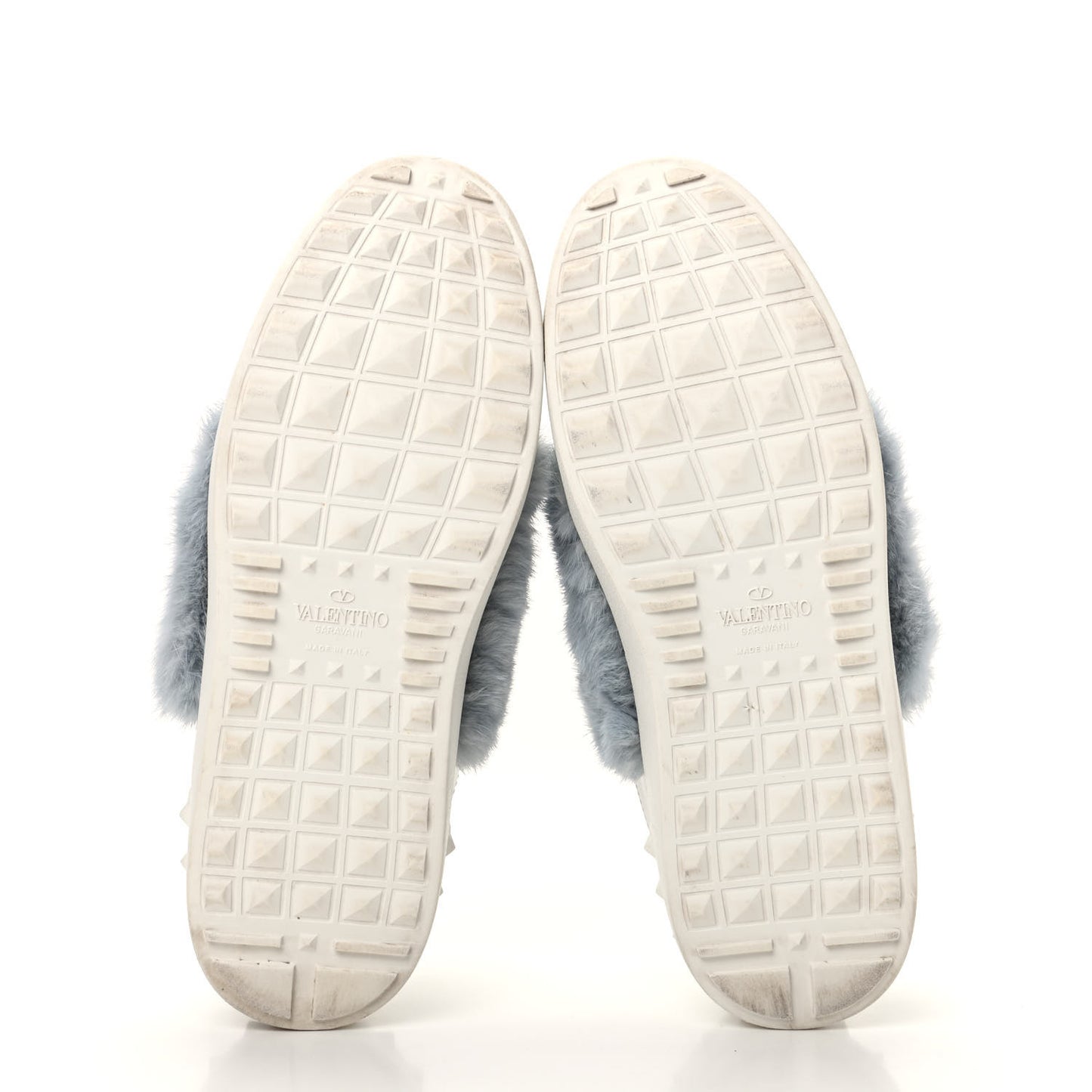 Calfskin Mink Fur Sneakers 38 White Niagara