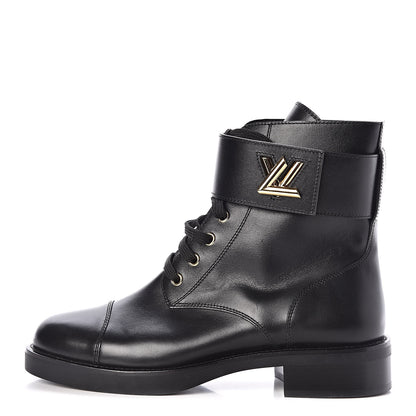 Louis Vuitton Calfskin Wonderland Ranger Boots 39 Black 1 of 8
