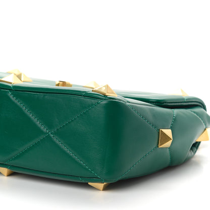 Valentino Garavani Nappa Large Roman Stud Shoulder Bag Jungle 8 of 8