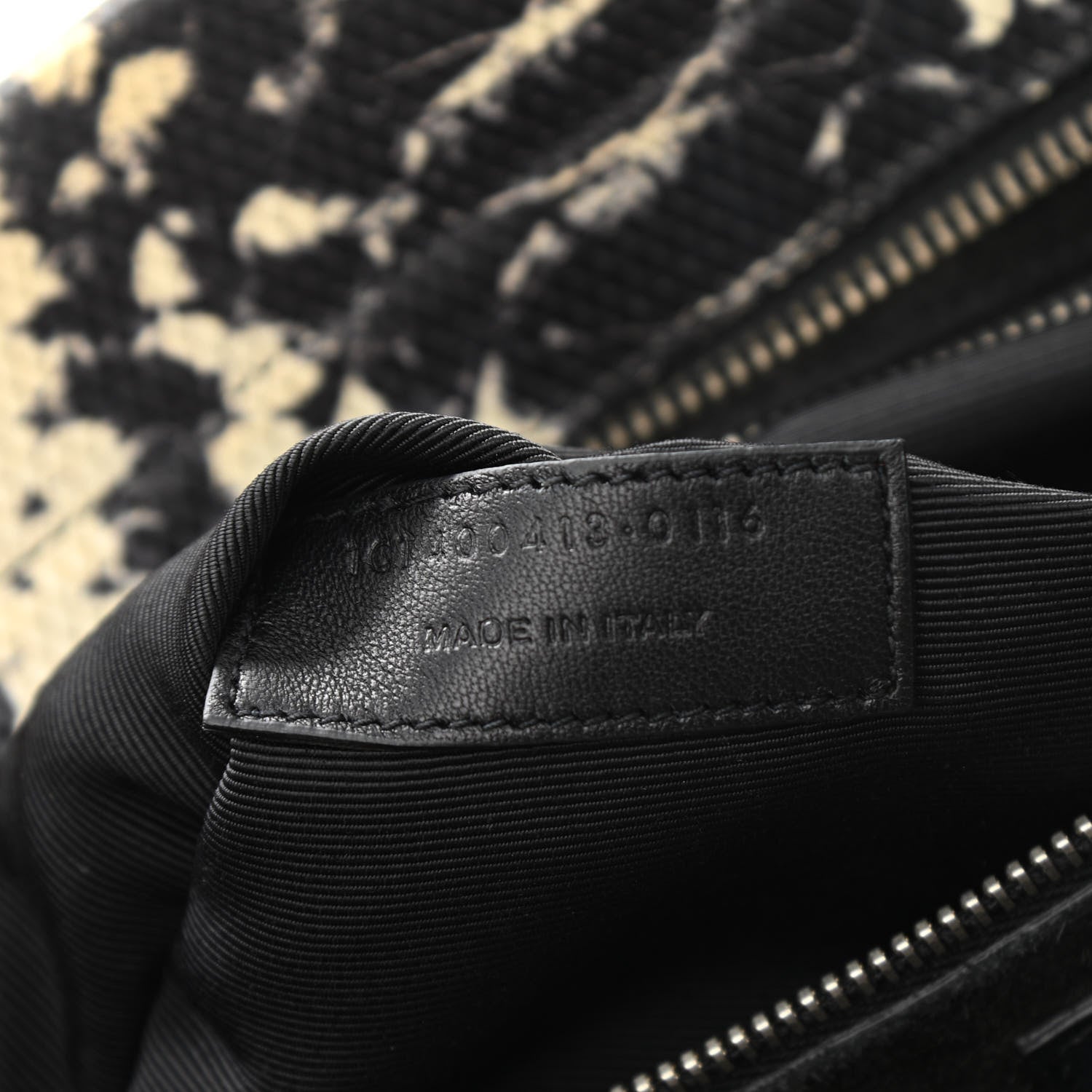 Saint Laurent Calfskin Snakesin Embossed Small Cabas Rive Gauche Black White 7 of 12