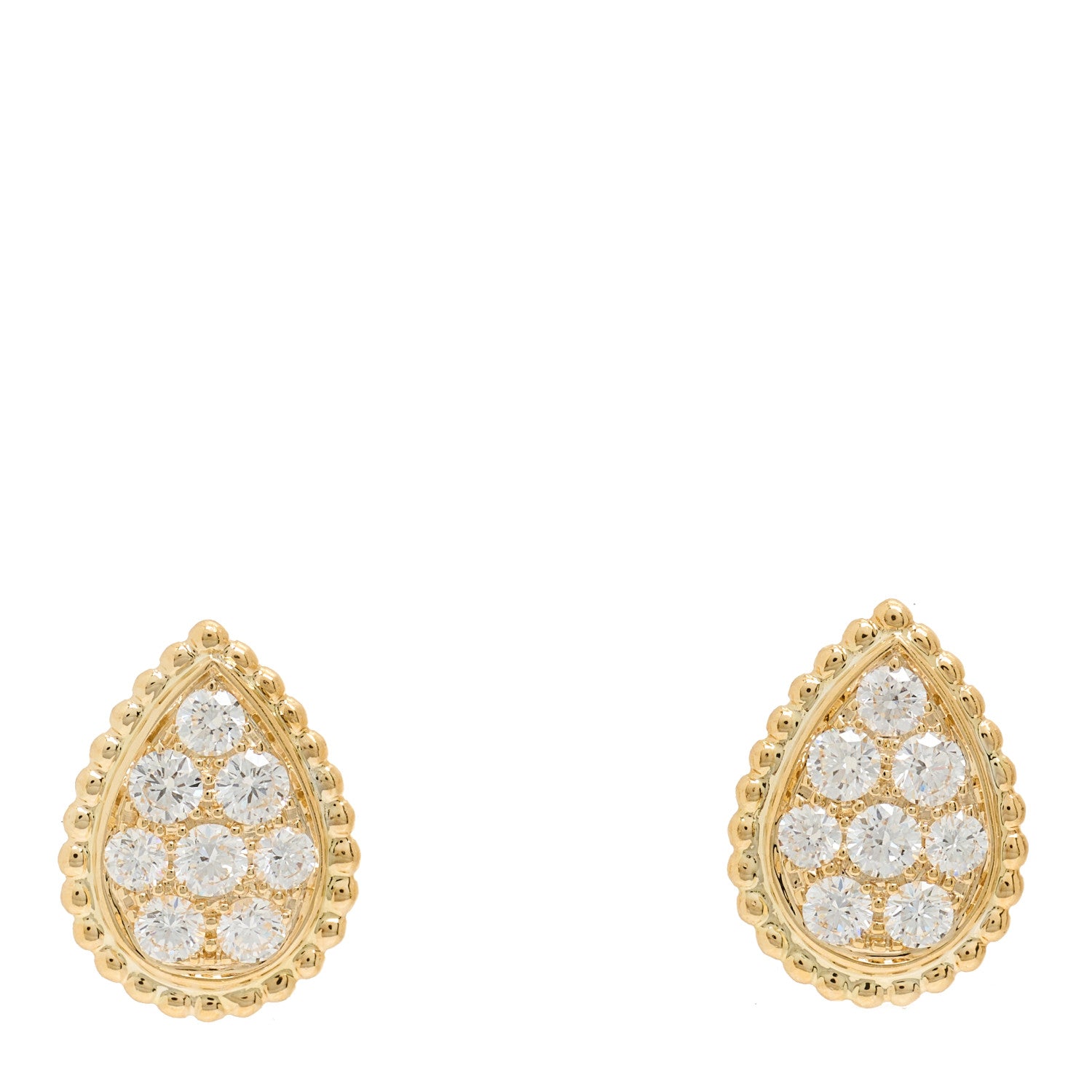 Boucheron 18K Yellow Gold Diamond S Serpent Boheme Stud Earrings 1 of 4