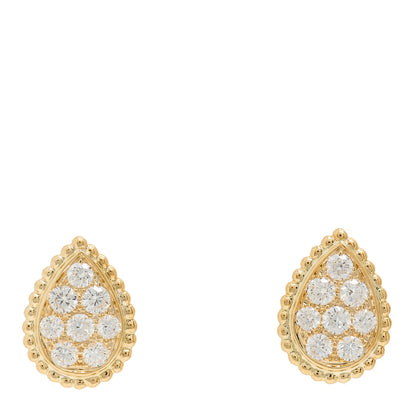 Boucheron 18K Yellow Gold Diamond S Serpent Boheme Stud Earrings 1 of 4