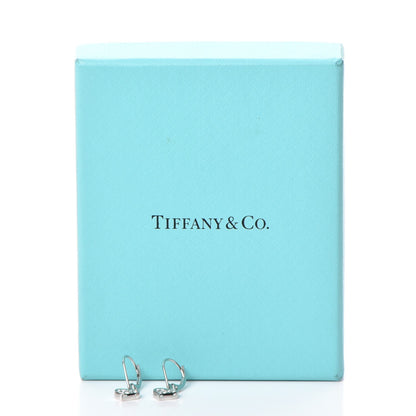 Tiffany Platinum Diamond Heart Drop Earrings 6 of 6