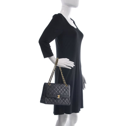 Chanel Lambskin Quilted Medium Double Flap Black 2 of 16