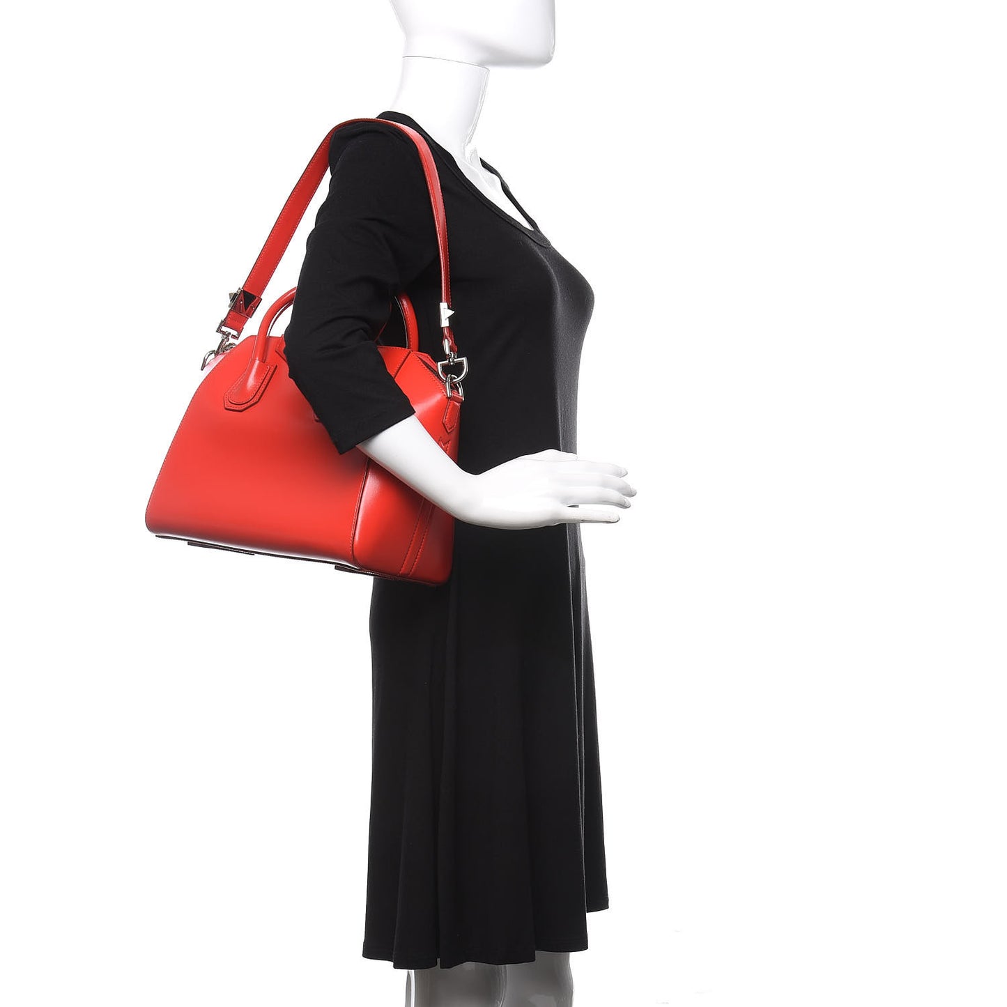 Shiny Lord Calfskin Small Antigona Medium Red