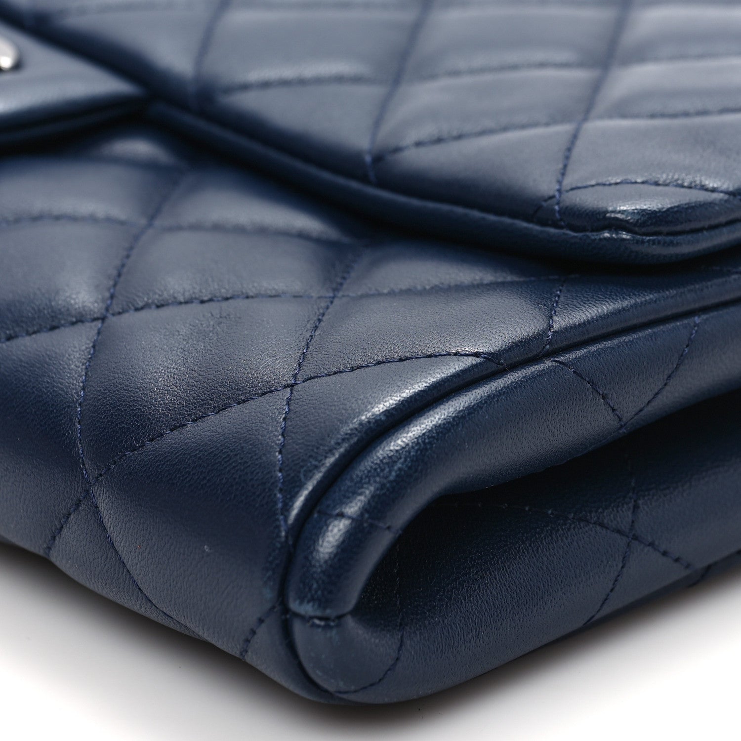Chanel Lambskin Quilted Clutch With Chain Flap Navy 7 of 7