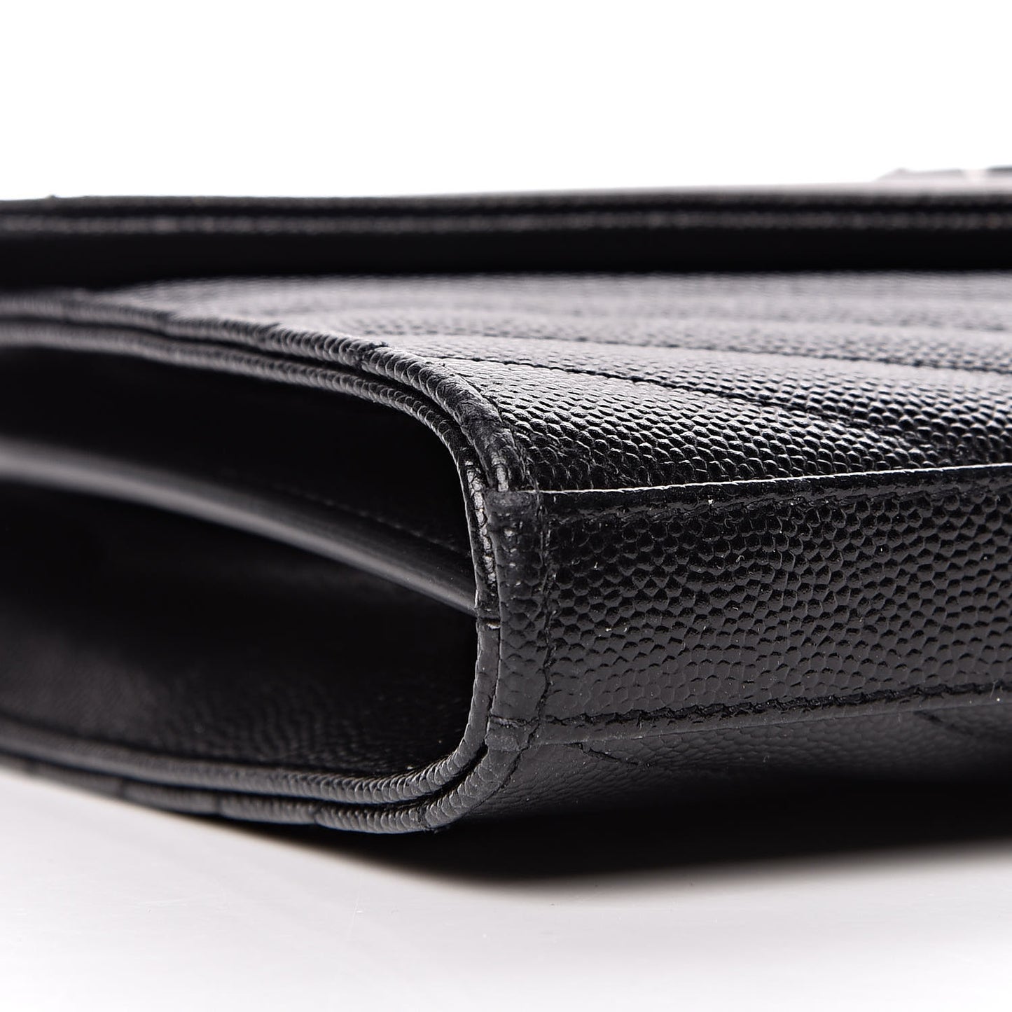 Grain De Poudre Matelasse Chevron Monogram Chain Wallet Black