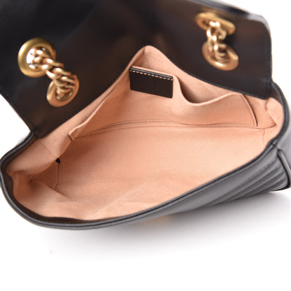 Gucci Calfskin Matelasse Mini GG Marmont Shoulder Bag Black 5 of 10