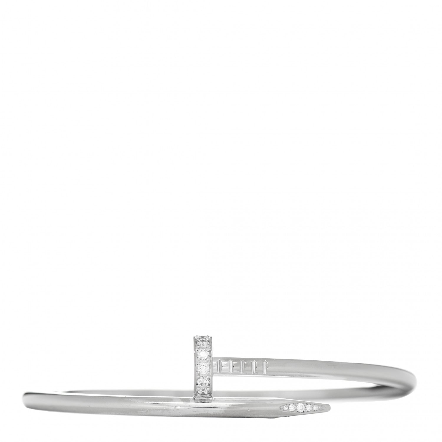 Cartier 18K White Gold Diamond Juste Un Clou Bracelet 19 1 of 6