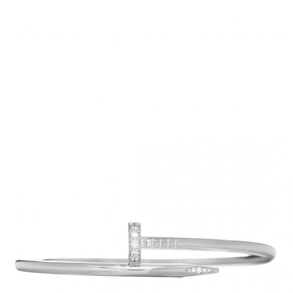 Cartier 18K White Gold Diamond Juste Un Clou Bracelet 19 1 of 6