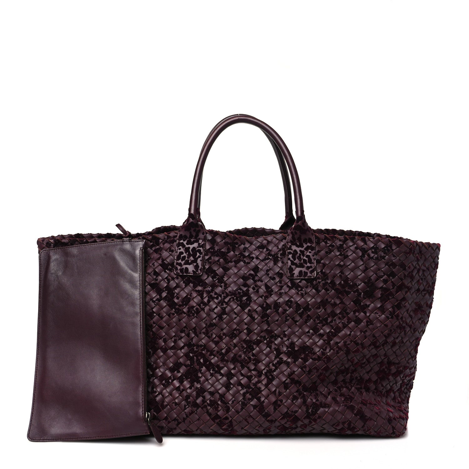 Bottega Veneta Nappa Velours Intrecciato Large Cabat Bordeaux 3 of 12