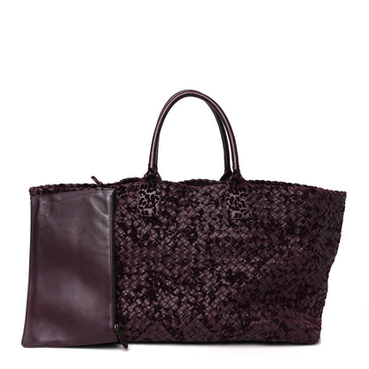 Bottega Veneta Nappa Velours Intrecciato Large Cabat Bordeaux 3 of 12