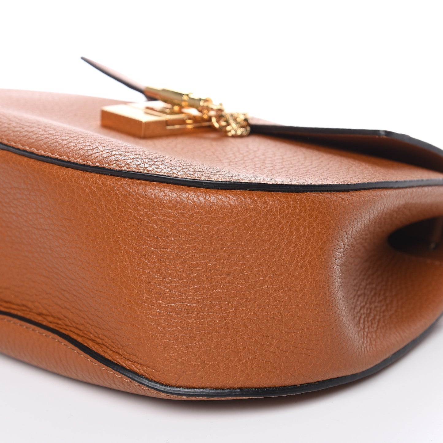 Grained Lambskin Drew Shoulder Bag Caramel