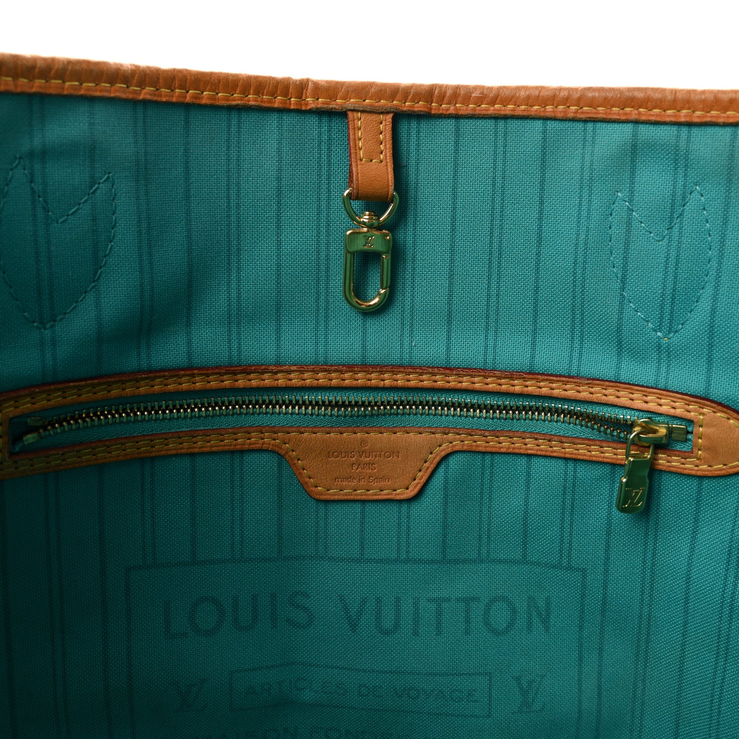 Louis Vuitton Monogram V Neverfull MM Turquoise 6 of 9