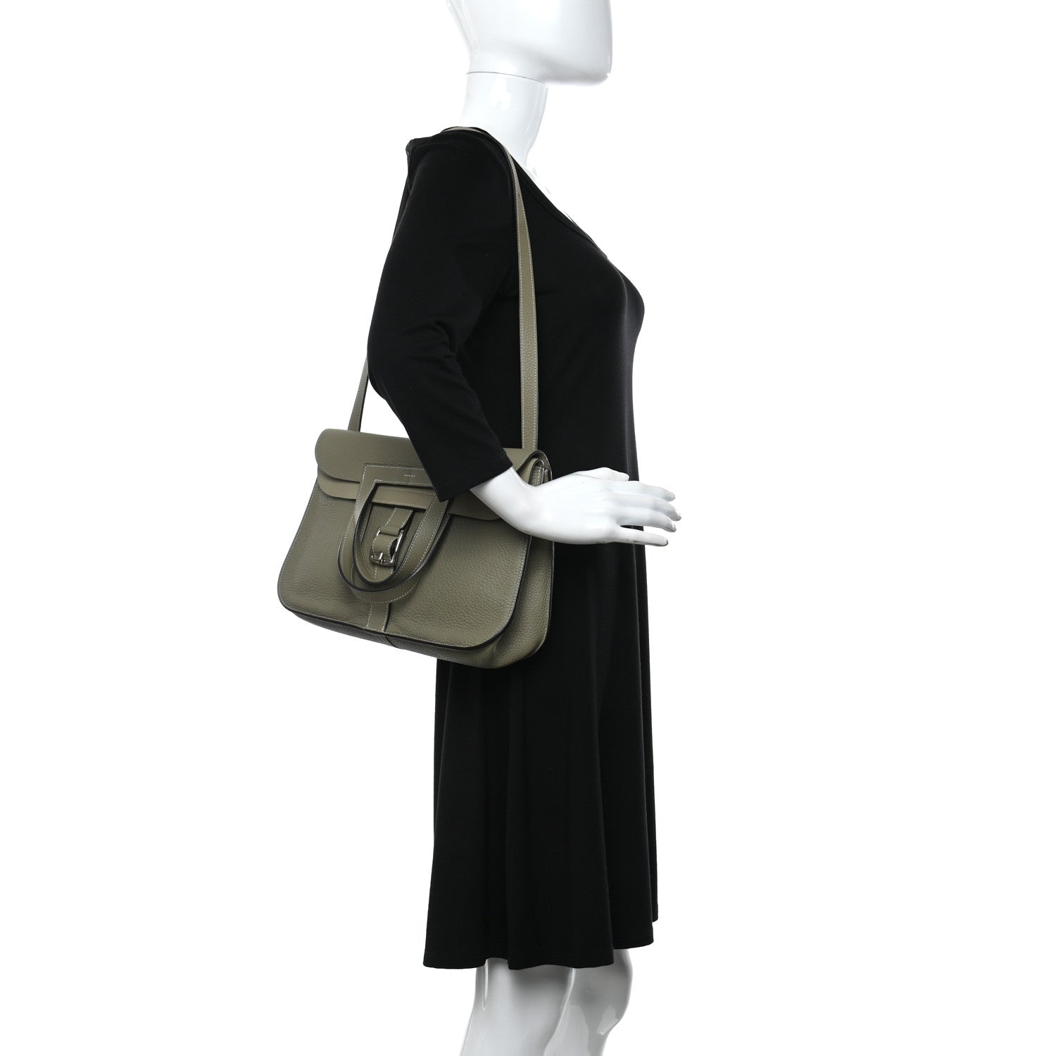 Hermes Taurillon Clemence Halzan 31 GM Sauge 2 of 10