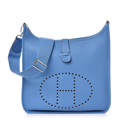 Hermes Taurillon Clemence Evelyne III PM Bleu Paradis 1 of 7
