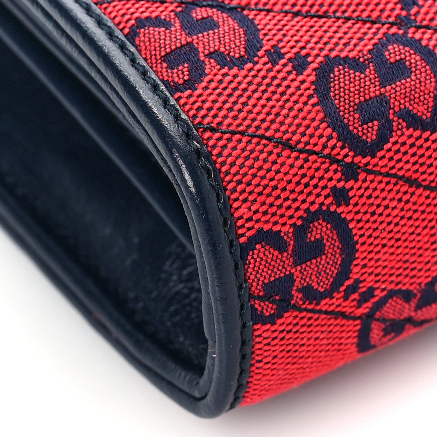 Gucci Monogram Multicolor Matelasse Diagonal GG Marmont Chain Wallet Red Blue 7 of 8