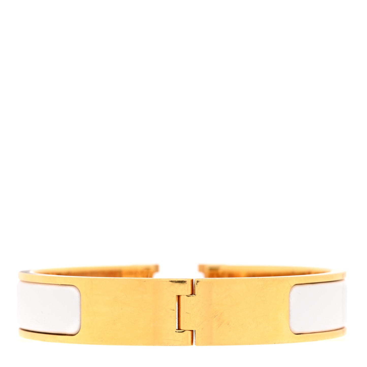 Enamel Narrow Clic Clac H Bracelet PM White