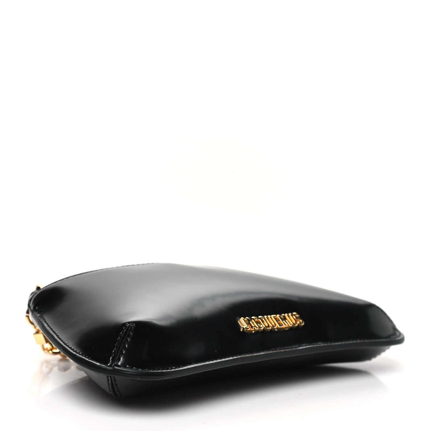 Jacquemus Glazed Calfskin The Small Bisou Chaine Shoulder Bag Black 4 of 9