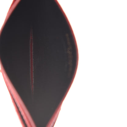 Saint Laurent Grain De Poudre Matelasse Chevron Monogram Credit Card Case Rouge Eros 5 of 8