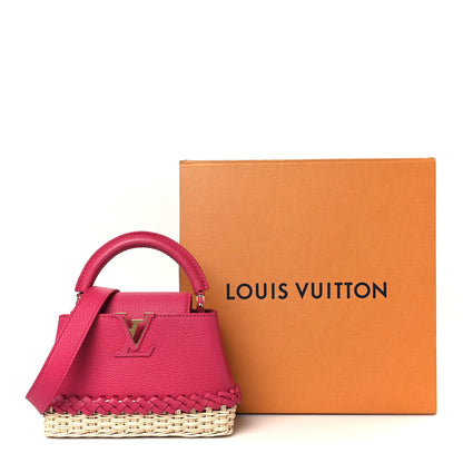 Louis Vuitton Rattan Taurillon Capucines Mini Magenta 10 of 10