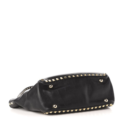 Valentino Garavani Vitello Small Rockstud Tote Black 5 of 12