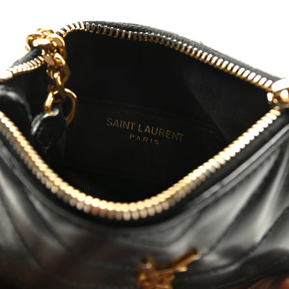 Saint Laurent Calfskin Matelasse Monogram Key Pouch Black 5 of 8