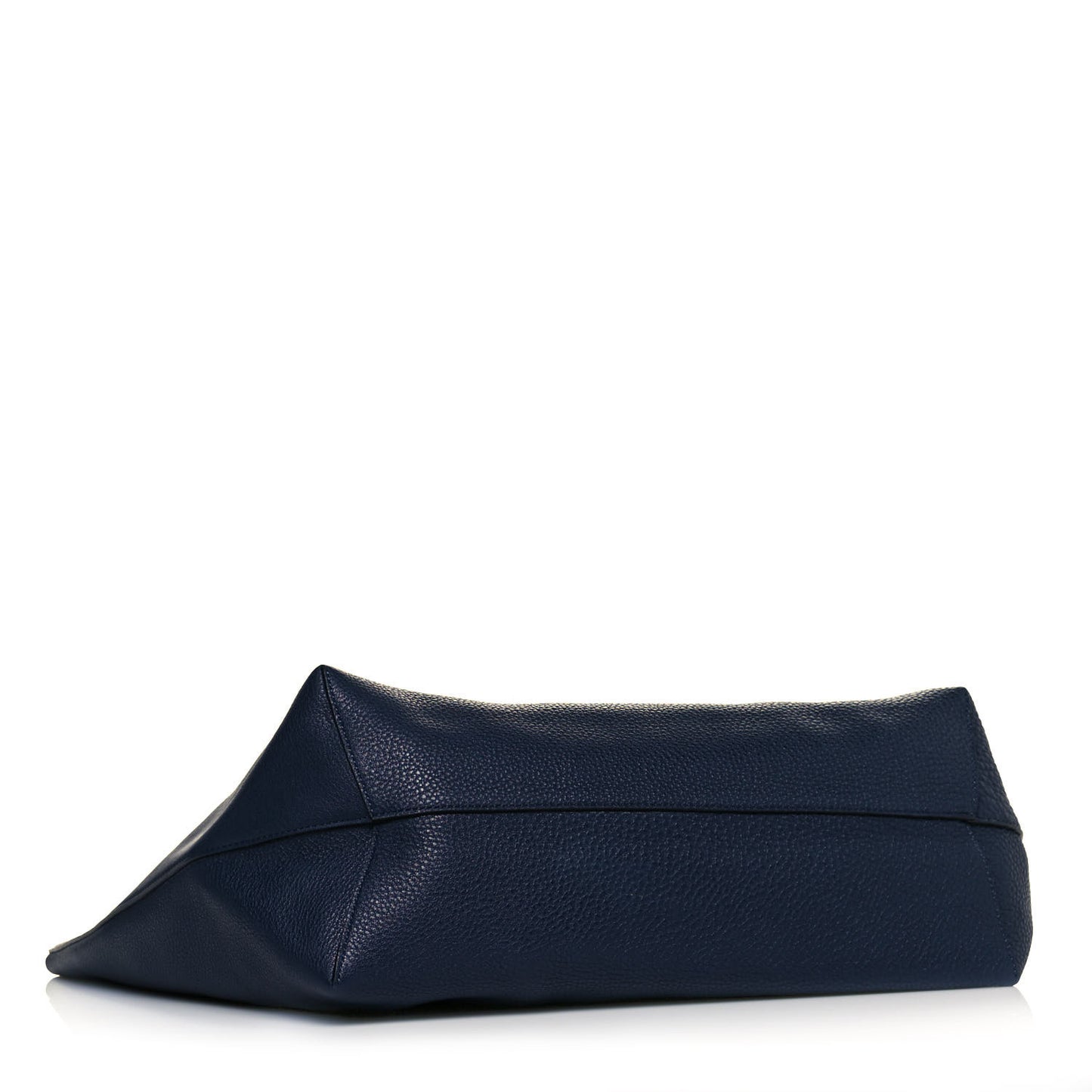 Tumbled Calfskin Large Shopping Tote Navy