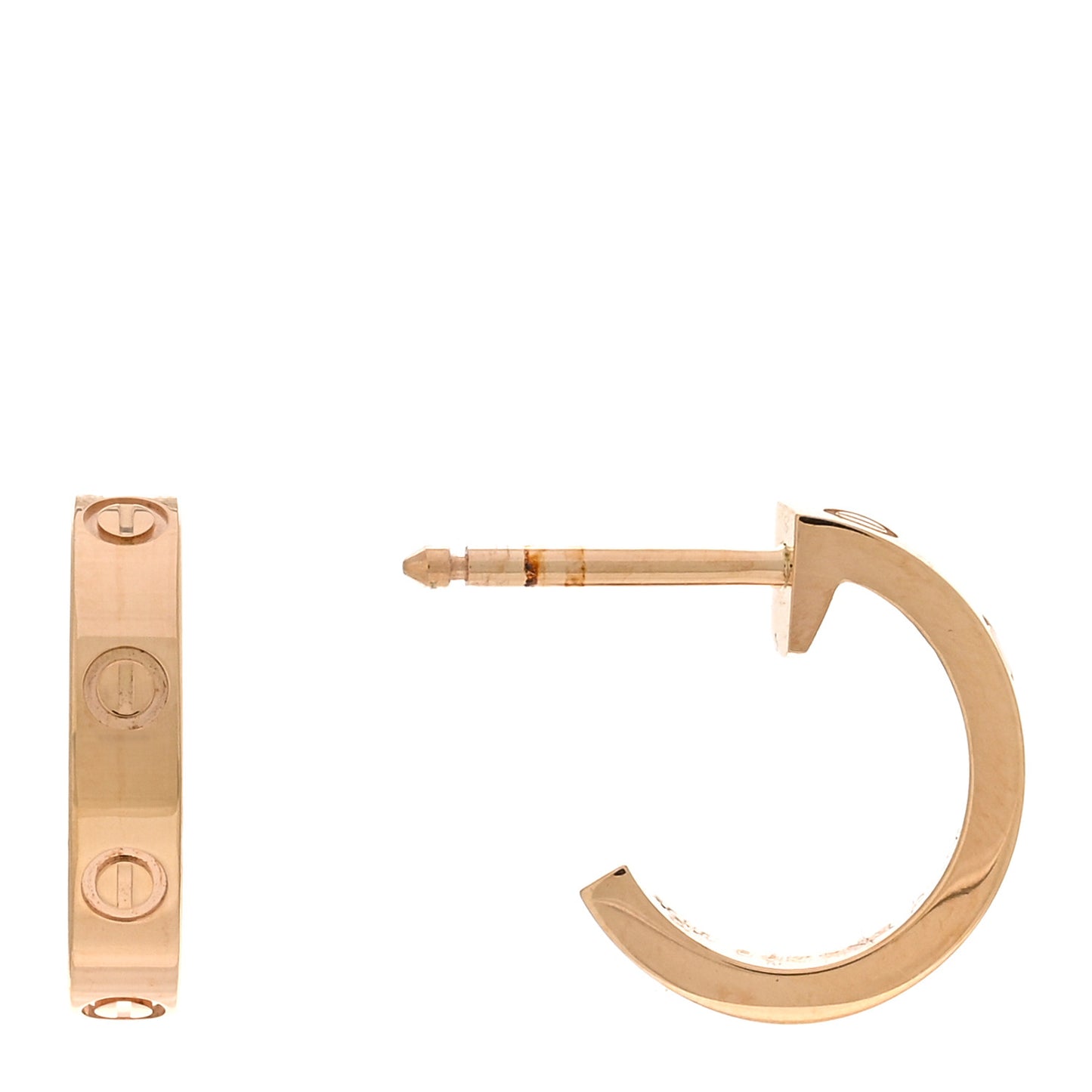 18K Pink Gold Small LOVE Hoop Earrings