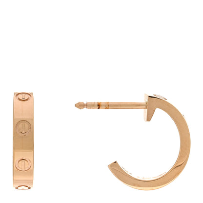 Cartier 18K Pink Gold Small LOVE Hoop Earrings 1 of 5