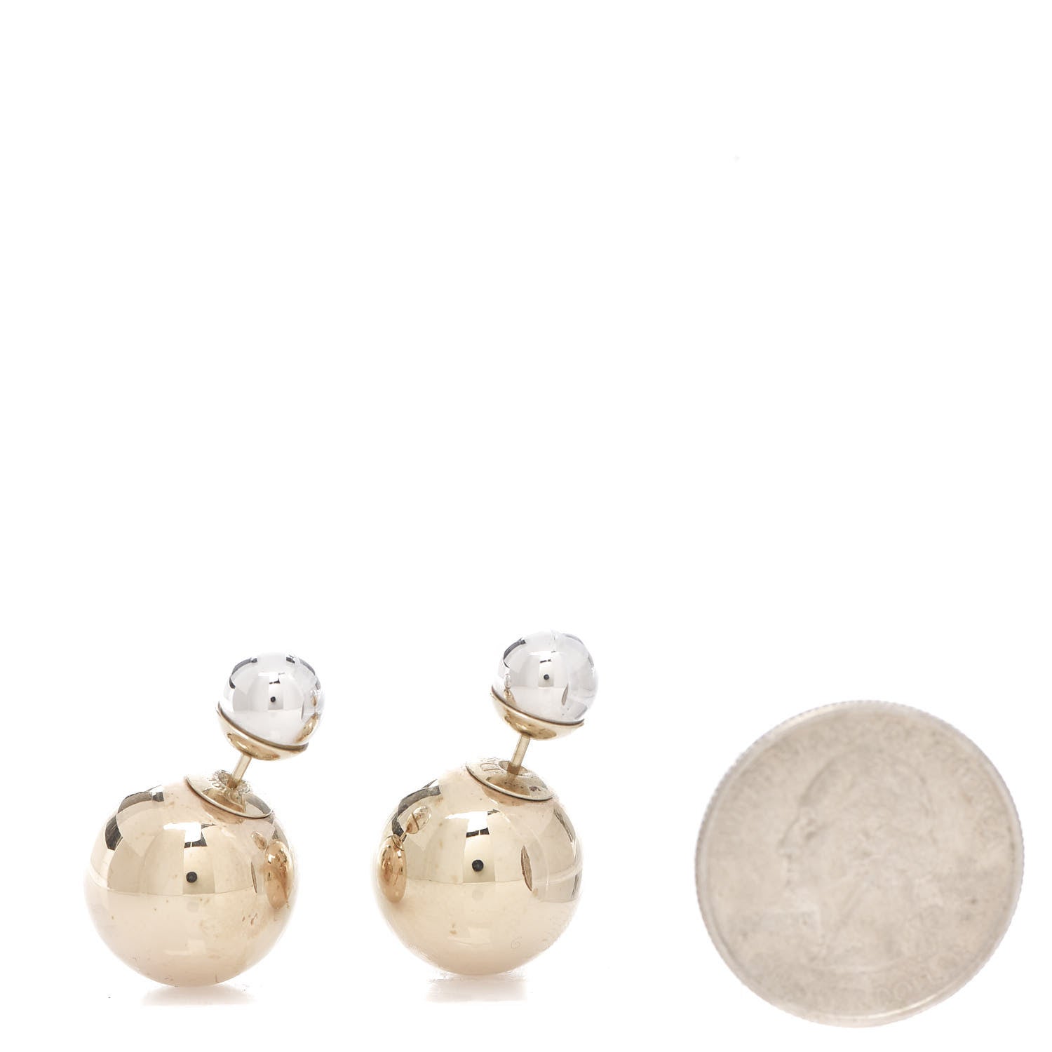 Christian Dior Mise En Dior Tribal Earrings Silver Gold 2 of 4