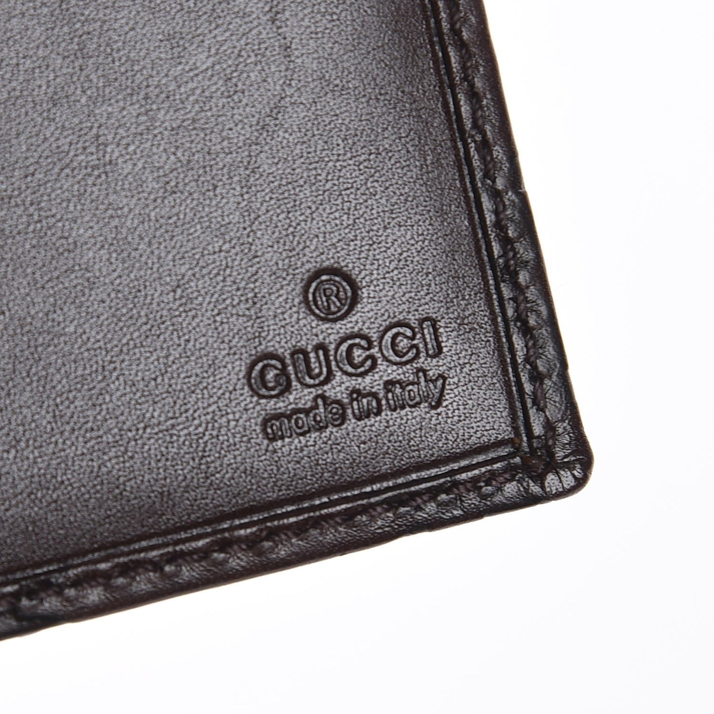 Guccissima Margaux Calfskin Metal Bar Chain Wallet Chocolate