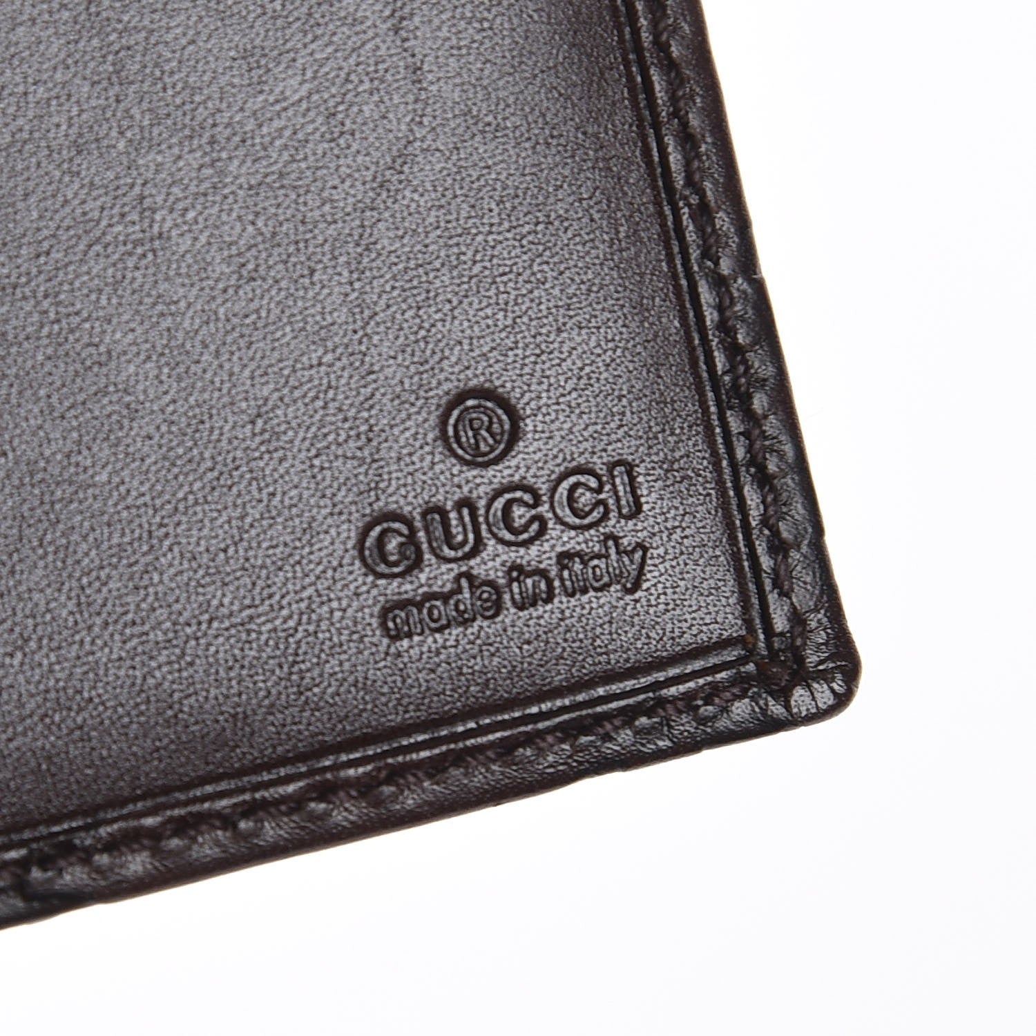 Gucci Guccissima Margaux Calfskin Metal Bar Chain Wallet Chocolate 7 of 9