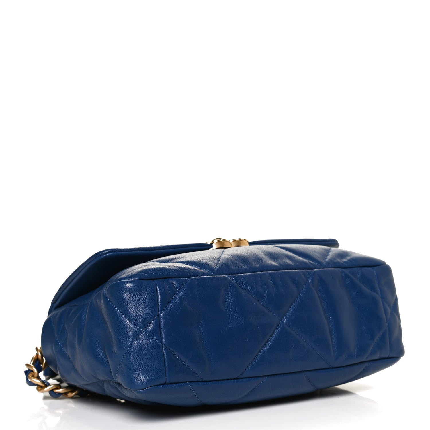 Chanel Goatskin Quilted Medium Chanel 19 Flap Dark Blue 4 of 10