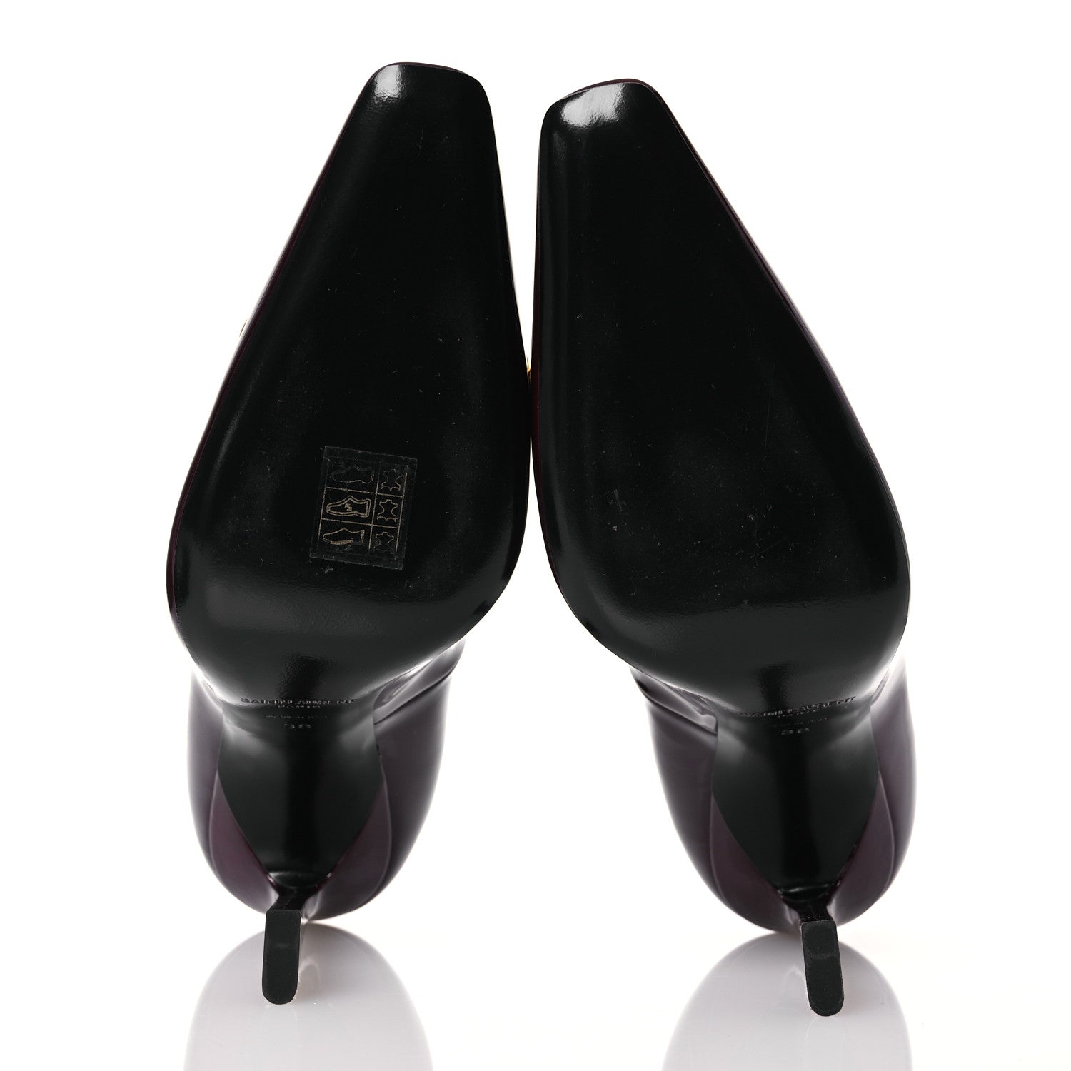 Saint Laurent Patent Silvana Pumps 38 Deep Bordeaux 6 of 13
